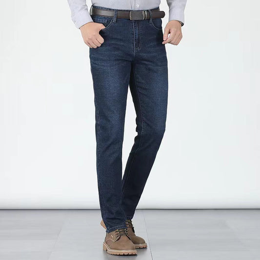 📢📢50% OFF !! ⏰Men's Elastic High Waist Straight Leg Jeans – Stretch Cotton, Breathable, Classic Fit ✨
