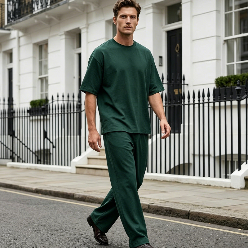 ⭐ -50% ⭐ Free Shipping! Men's T-shirt + Wide-Leg Pants Two-Piece Set 👖