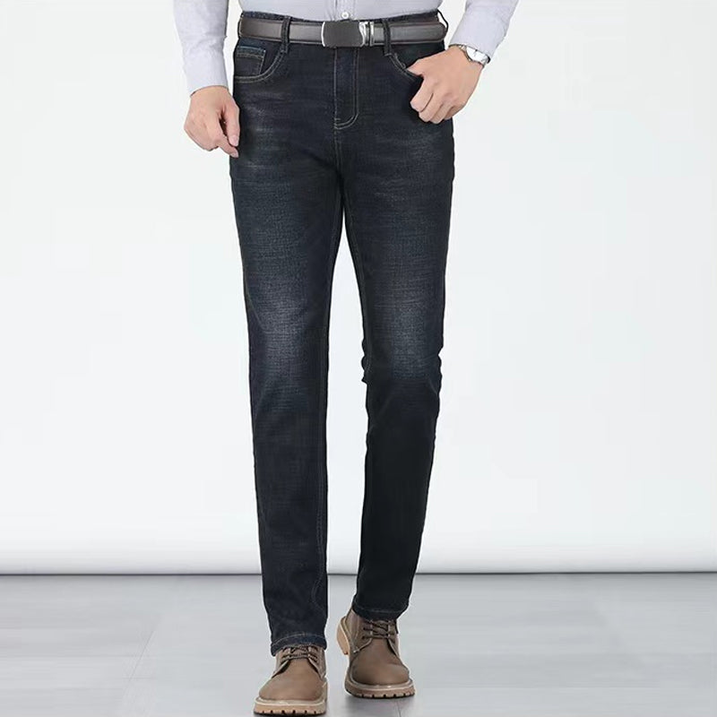 📢📢50% OFF !! ⏰Men's Elastic High Waist Straight Leg Jeans – Stretch Cotton, Breathable, Classic Fit ✨