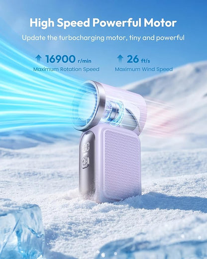 🌬️ Buy 1 Get 1 Free⭐Turbo Handheld Fan – LED Display, 6 Speeds, 3000mAh 🔋