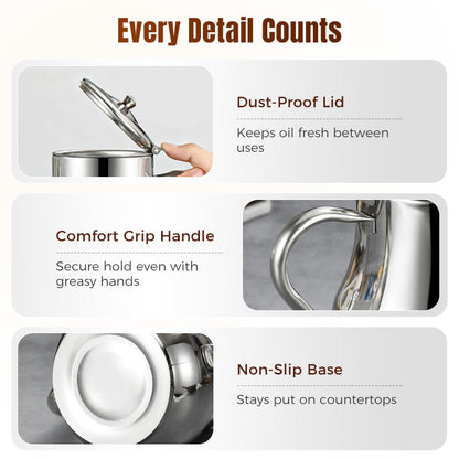 🍳50% OFF – Stainless Steel Oil Filter Pot – Strain, Store & Pour! | Reusable Filter + Durable Build | Keep Your Cooking Oil Clean & Fresh 🧈✨