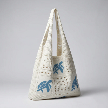 📢📢50% OFF !! ⏰Turtle Pattern Crochet Tote Bag