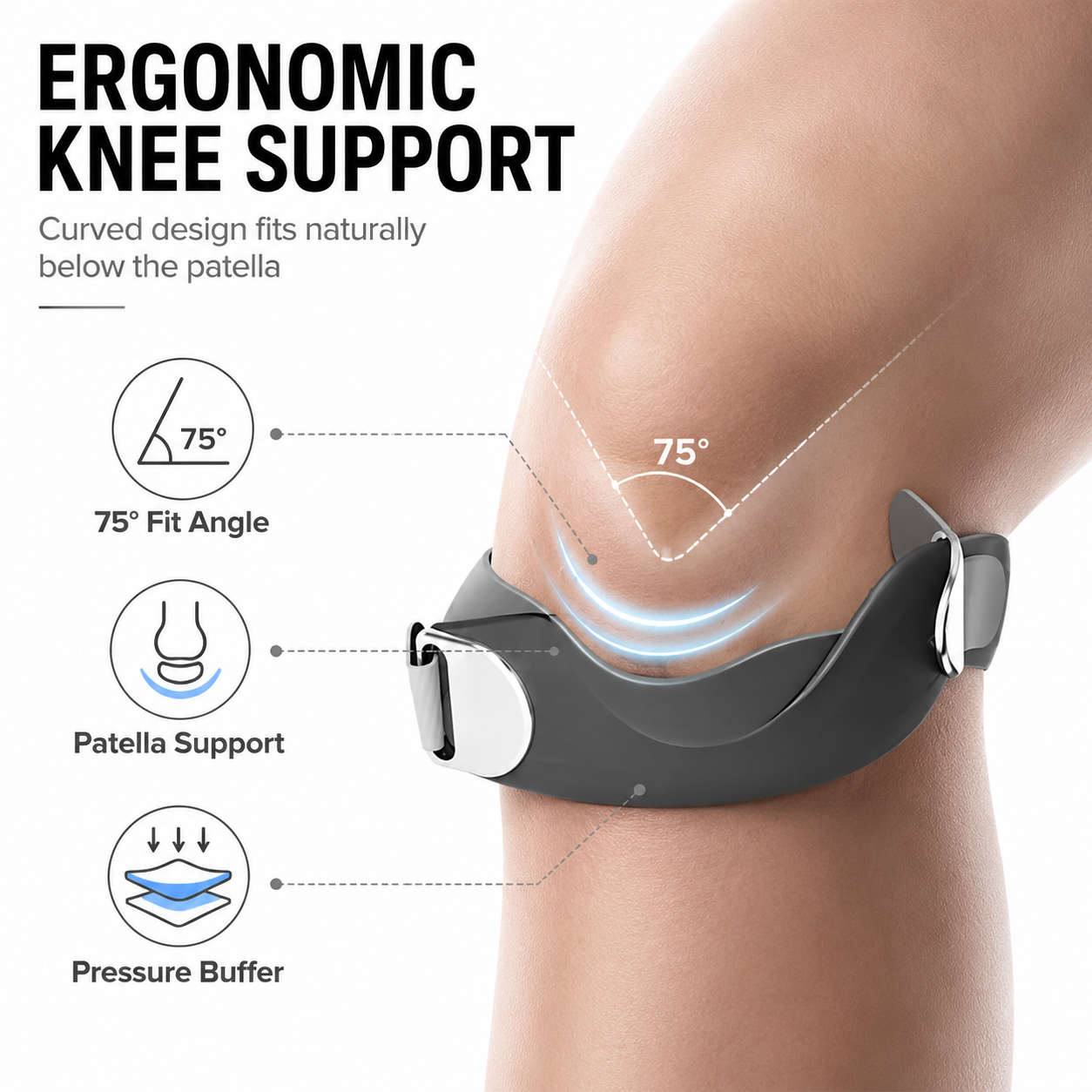 🔥50% OFF！⏰️ Silicone Patella Knee Strap for Knee Pain Relief🦵