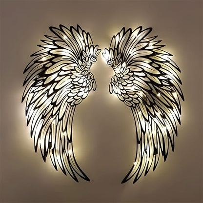📢📢50% OFF🌟🌟Angel Wings Wall Art In Metal With LED Lights