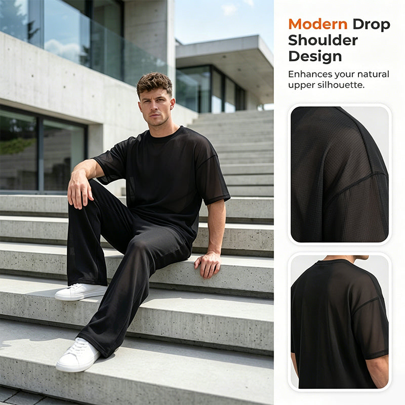 ⭐ -50% ⭐ Free Shipping! Men's T-shirt + Wide-Leg Pants Two-Piece Set 👖