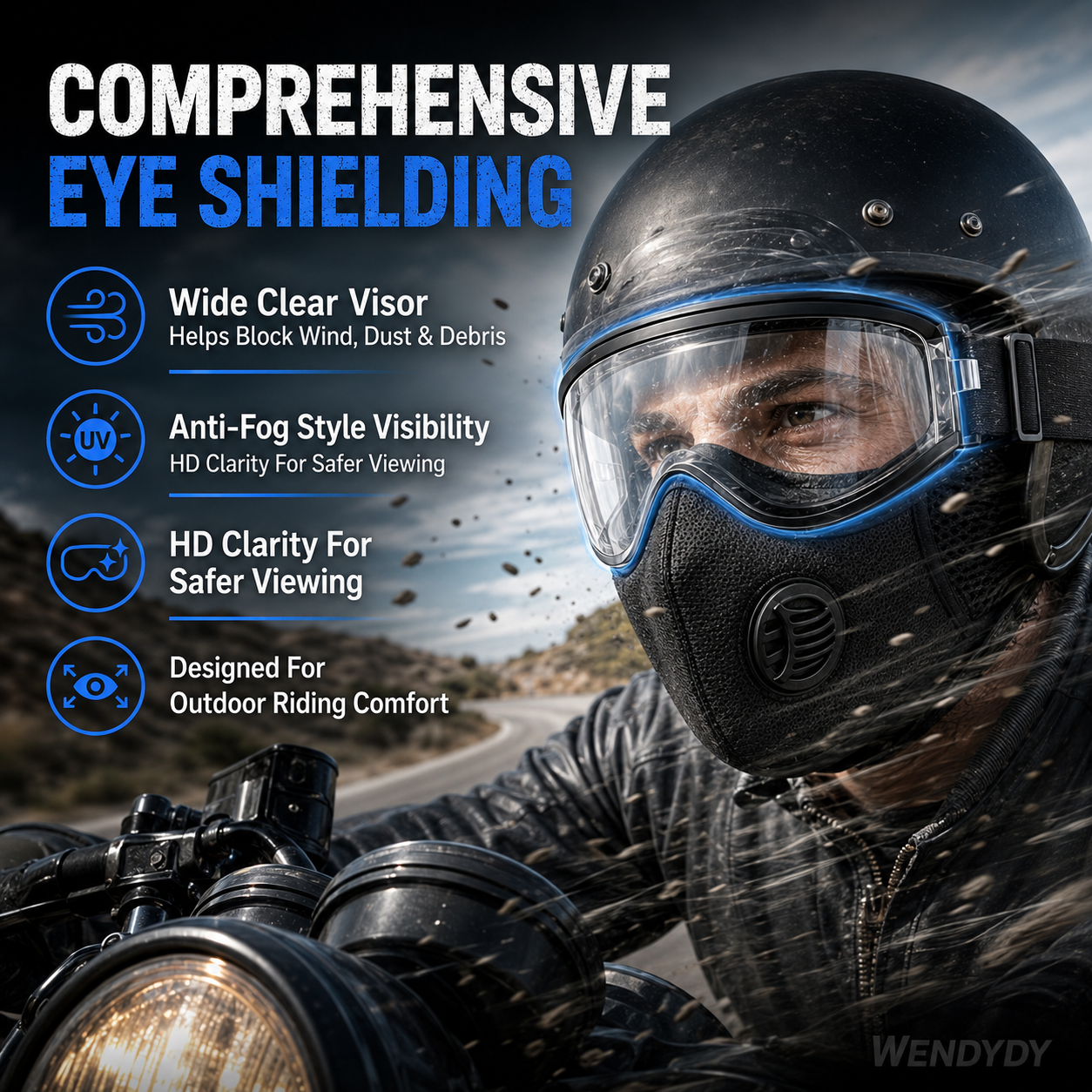 ⏳50% off ⏰Windproof Anti-UV Motorcycle Mask & Goggles