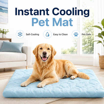 ❄️ Instant Cooling Pet Mat for Dogs & Cats | Self-Cooling, Scratch-Resistant & Non-Toxic 🐾 Easy Wipe Clean 💧 Deep Restful Sleep ✨