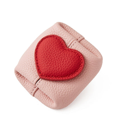 ❤️ 50% Off👛Top-Grain Leather Mini Wallet with a Hint of Heart💝