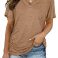 💕Hot Promotion- UP TO 50% OFF🌷👚Women's Short Sleeve V Neck Dolman Tops with Side Shirring