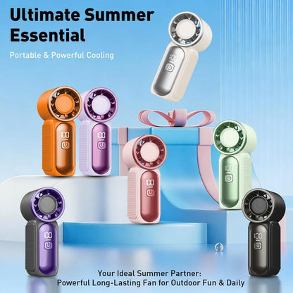 🌬️ Buy 1 Get 1 Free⭐Turbo Handheld Fan – LED Display, 6 Speeds, 3000mAh 🔋