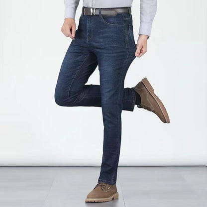 📢📢50% OFF !! ⏰Men's Elastic High Waist Straight Leg Jeans – Stretch Cotton, Breathable, Classic Fit ✨