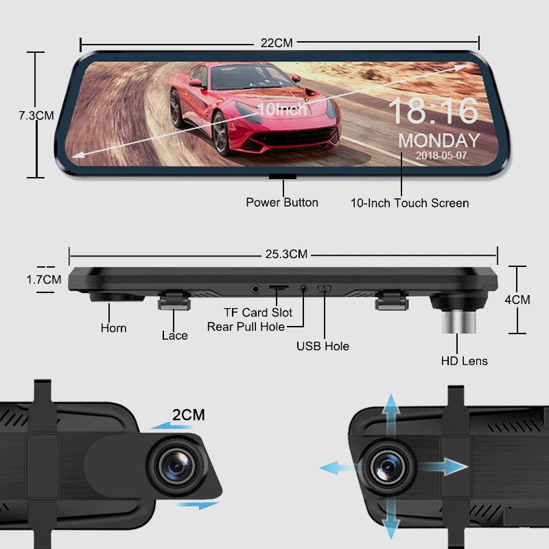 🔥 LIMITED-TIME 50% OFF! 📹 10" HD Multi-Function Touch Screen Car Recorder – Dual Lens, GPS, Loop Recording 🗺️