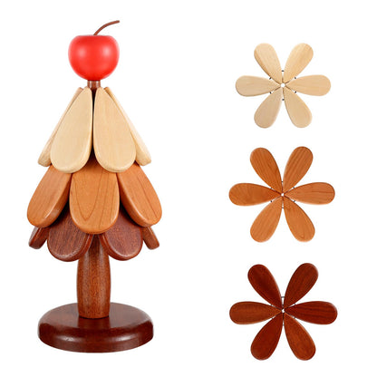 🎄 LIMITED‑TIME 49% OFF! 🔥 Natural Wooden Tree Trivets for Hot Dishes – Festive, Foldable, Durable ✨