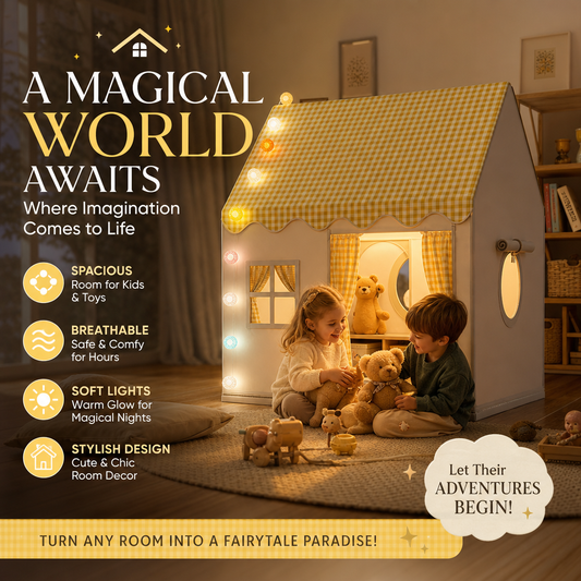 🏰 50% OFF NOW! ⏰ Children's Play Tent Castle – Spacious & easy to set up – Breathable fabric, perfect for indoor or outdoor fun – encourages imaginative play ✨🧸
