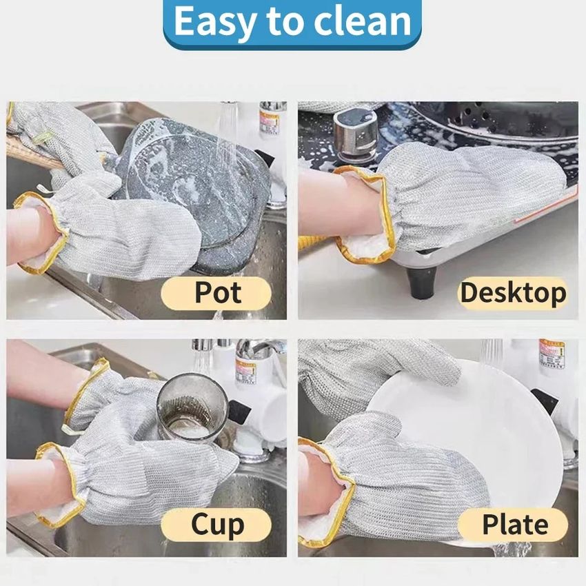 📢📢50 % OFF !!🔥🔥Kitchen Essentials— Dishwashing Wire Gloves✨