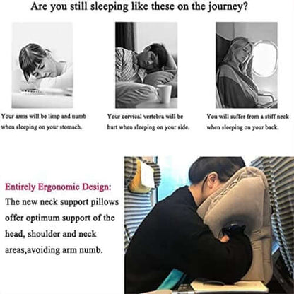 🔥50% OFF🌬️✈️😴 Portable, inflatable, ergonomic travel pillow: Enjoy a comfortable sleep anytime, anywhere 🧳💤