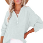 👚Women's Oversized Blouse ✅ Lightweight Gauze & Buttoned V-Neck | Flowy and Casual 🍃