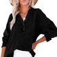 👚Women's Oversized Blouse ✅ Lightweight Gauze & Buttoned V-Neck | Flowy and Casual 🍃