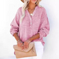 👚Women's Oversized Blouse ✅ Lightweight Gauze & Buttoned V-Neck | Flowy and Casual 🍃