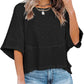 👚 LIMITED-TIME 50% OFF! 🌸 Women's Loose Flare Sleeve T-Shirt – Solid Color, Patchwork, Soft & Breathable 🍃