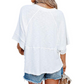 👚 LIMITED-TIME 50% OFF! 🌸 Women's Loose Flare Sleeve T-Shirt – Solid Color, Patchwork, Soft & Breathable 🍃