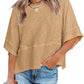 👚 LIMITED-TIME 50% OFF! 🌸 Women's Loose Flare Sleeve T-Shirt – Solid Color, Patchwork, Soft & Breathable 🍃