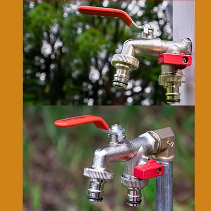🔥Hot Sale 50% OFF🔥Universal Stainless Steel Double Outlet Garden Water Faucet