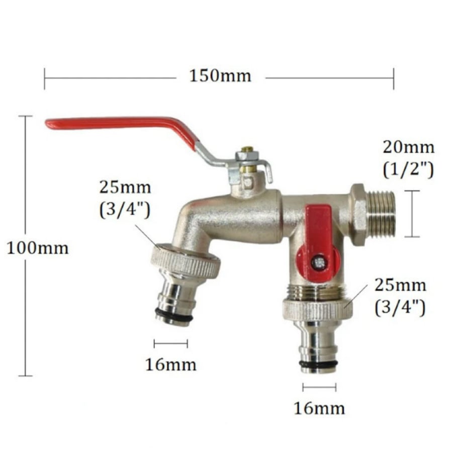 🔥Hot Sale 50% OFF🔥Universal Stainless Steel Double Outlet Garden Water Faucet