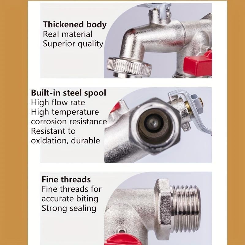 🔥Hot Sale 50% OFF🔥Universal Stainless Steel Double Outlet Garden Water Faucet