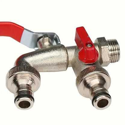🔥Hot Sale 50% OFF🔥Universal Stainless Steel Double Outlet Garden Water Faucet