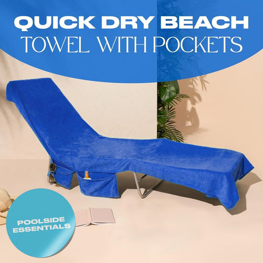 🏖️Summer Hot Sale 50% OFF🌞🌊Sun Lounger Towel in Bag with Pockets Storage