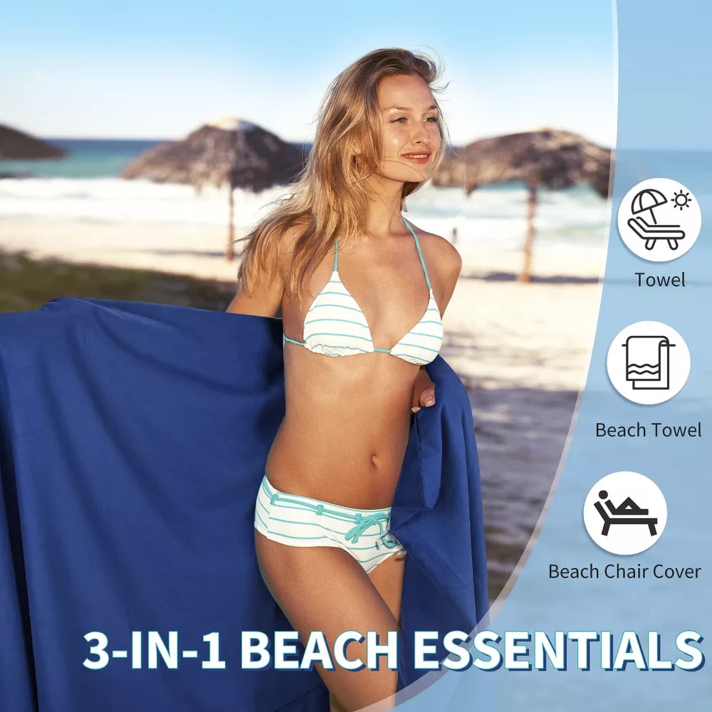 🏖️Summer Hot Sale 50% OFF🌞🌊Sun Lounger Towel in Bag with Pockets Storage