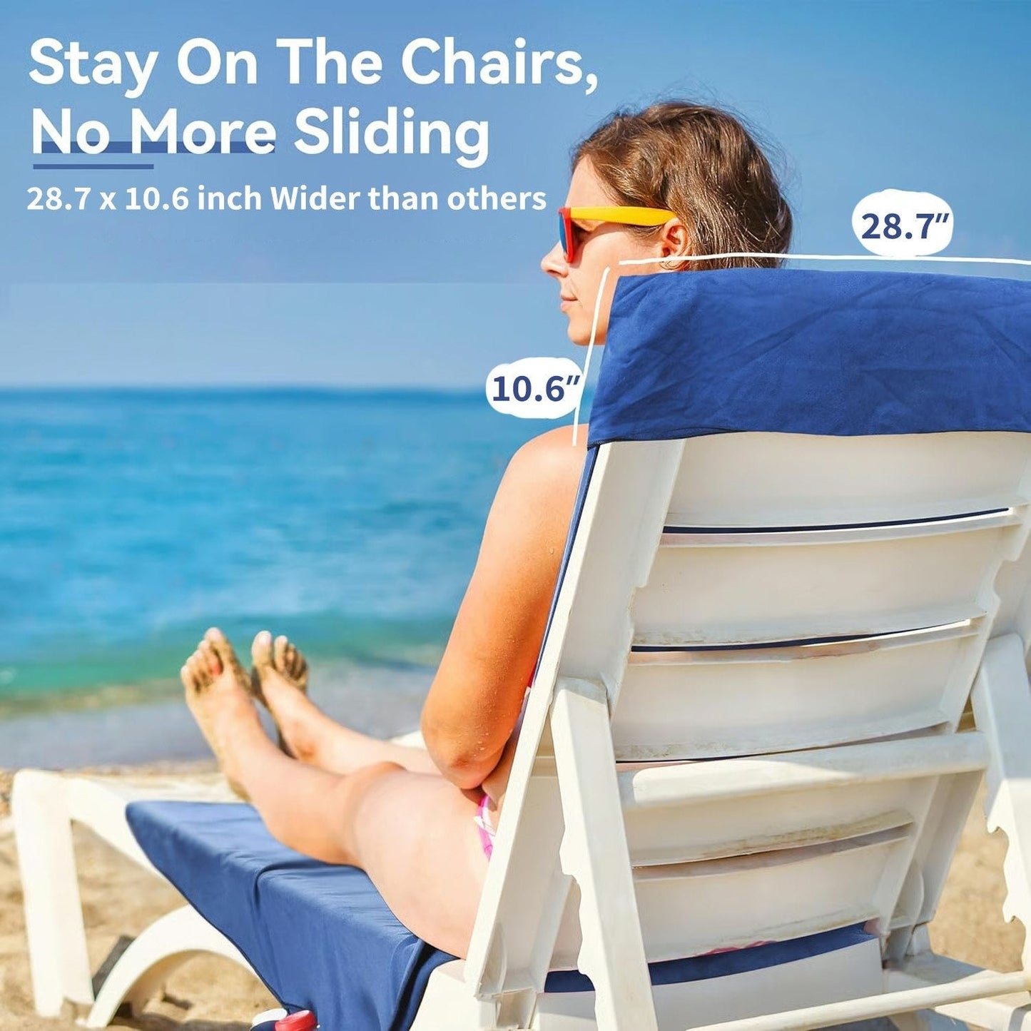 🏖️Summer Hot Sale 50% OFF🌞🌊Sun Lounger Towel in Bag with Pockets Storage