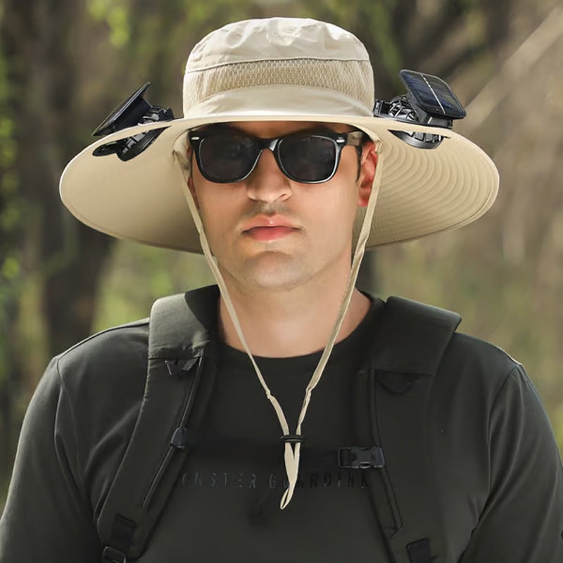 🧢  50% OFF! ✨ Solar Fan Sun Hat – UPF 50+, Dual Power, Ultralight ☀️