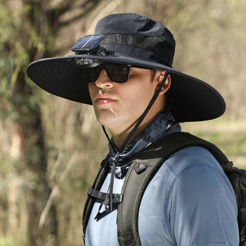 🧢  50% OFF! ✨ Solar Fan Sun Hat – UPF 50+, Dual Power, Ultralight ☀️