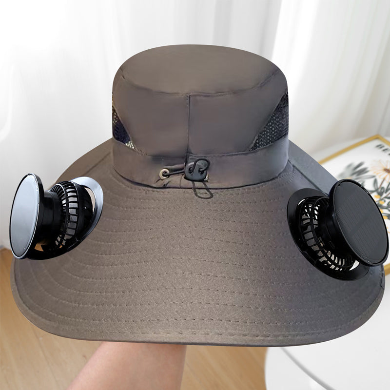 🧢  50% OFF! ✨ Solar Fan Sun Hat – UPF 50+, Dual Power, Ultralight ☀️
