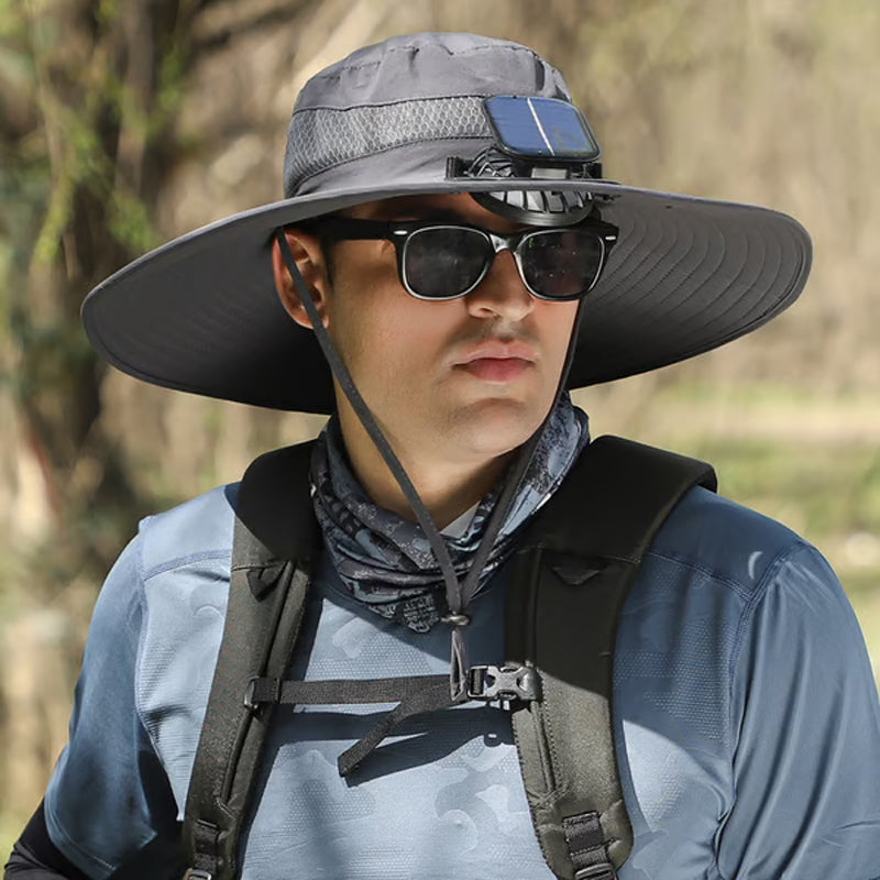 🧢  50% OFF! ✨ Solar Fan Sun Hat – UPF 50+, Dual Power, Ultralight ☀️