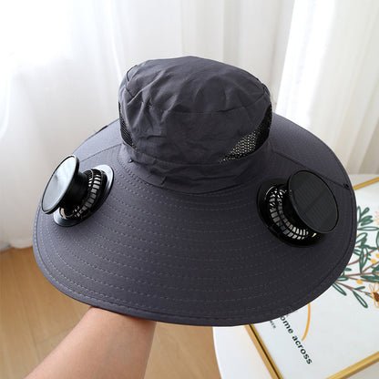 🧢  50% OFF! ✨ Solar Fan Sun Hat – UPF 50+, Dual Power, Ultralight ☀️