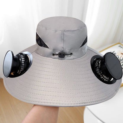 🧢  50% OFF! ✨ Solar Fan Sun Hat – UPF 50+, Dual Power, Ultralight ☀️