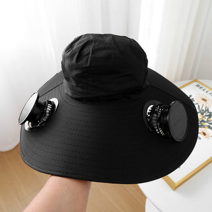 🧢  50% OFF! ✨ Solar Fan Sun Hat – UPF 50+, Dual Power, Ultralight ☀️