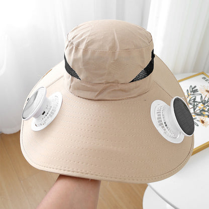 🧢  50% OFF! ✨ Solar Fan Sun Hat – UPF 50+, Dual Power, Ultralight ☀️