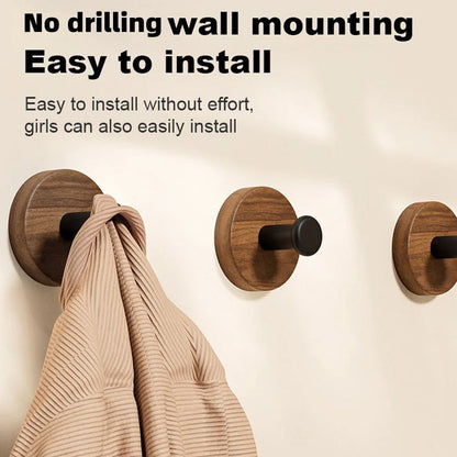 📢📢50% OFF !! ⏰Waterproof Wooden Coat Hook - No Drilling