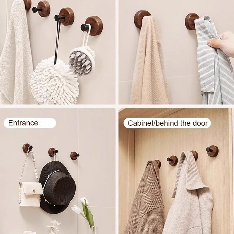 📢📢50% OFF !! ⏰Waterproof Wooden Coat Hook - No Drilling