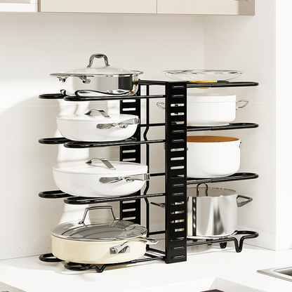 Multi-Tier Carbon Steel Pot Rack Organizer