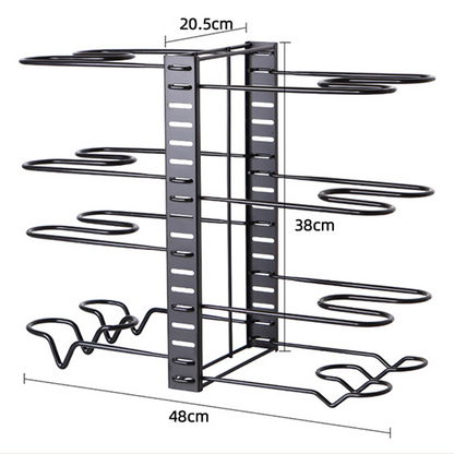 Multi-Tier Carbon Steel Pot Rack Organizer