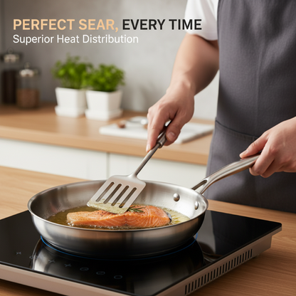 Tri-Ply Stainless Steel Frying Pan
