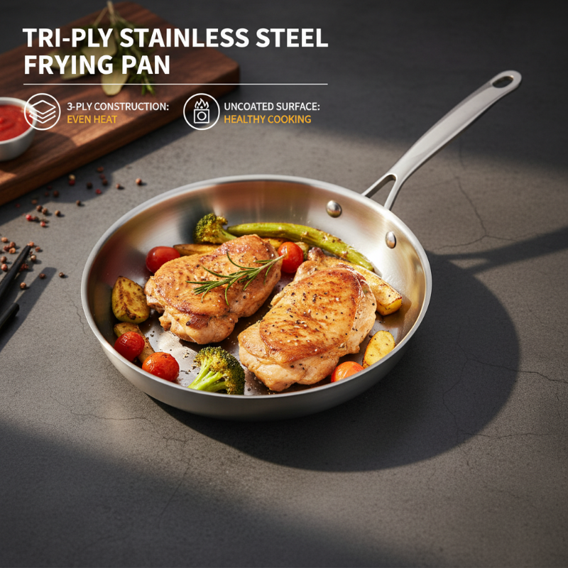 Tri-Ply Stainless Steel Frying Pan
