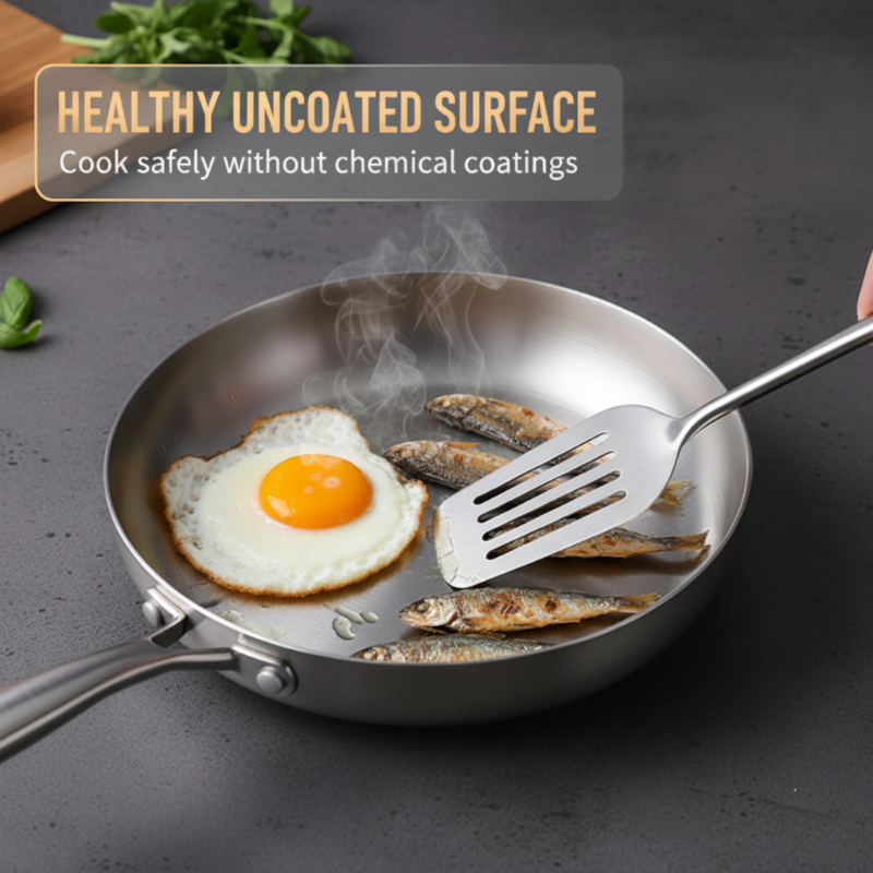 Tri-Ply Stainless Steel Frying Pan