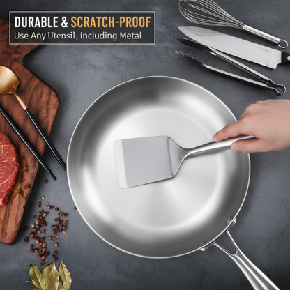 Tri-Ply Stainless Steel Frying Pan