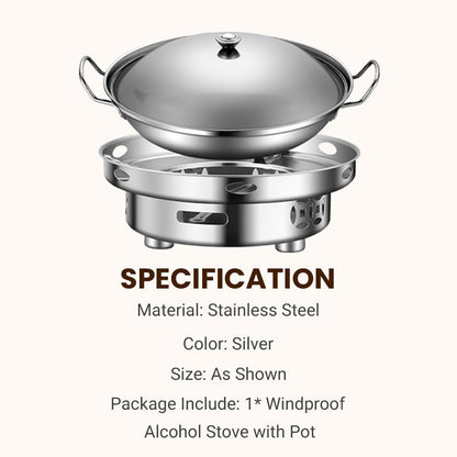 ✨🎅Last-Minute Christmas Offers 🎄⏰Windproof Alcohol Stove with Pot